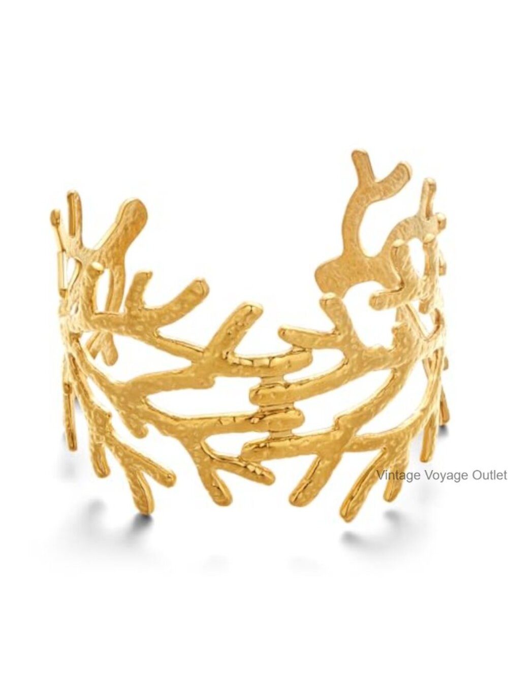 Chunky Hammered Cuff Bracelet Adjustable Open Brass Statement